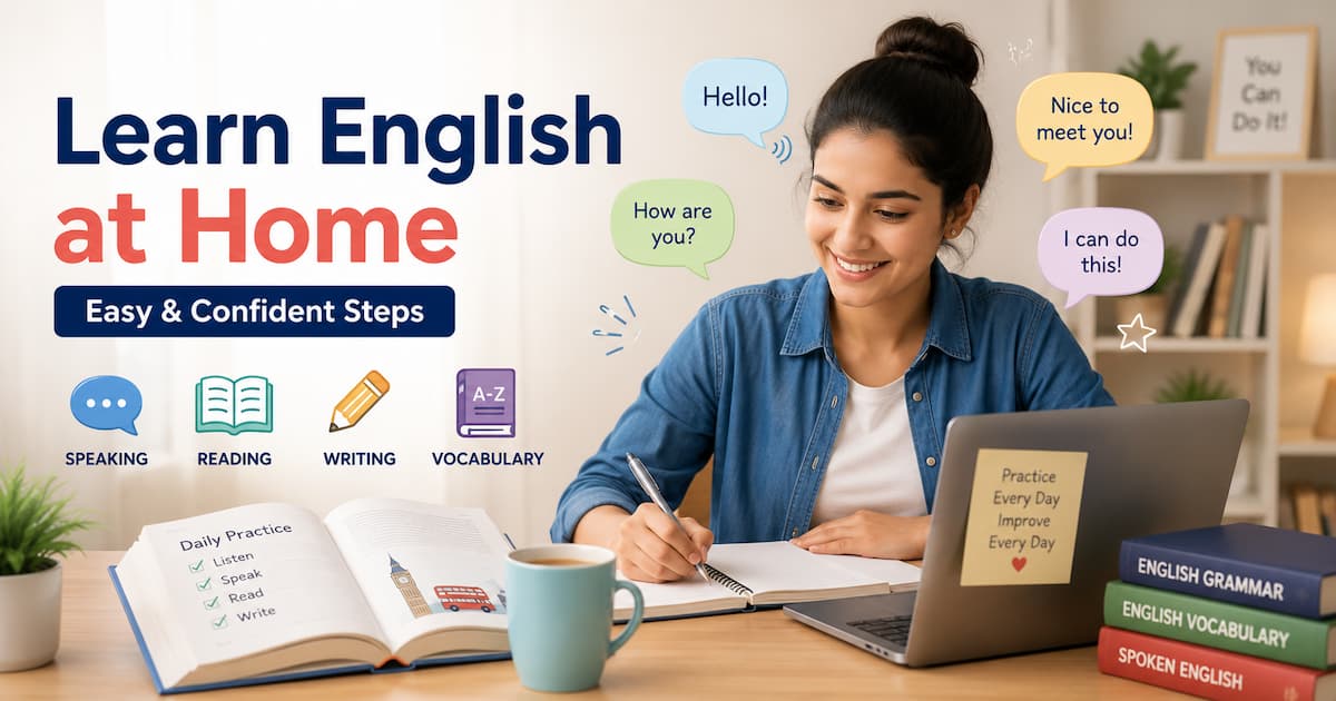 How to Learn English at Home Easily and confidently.