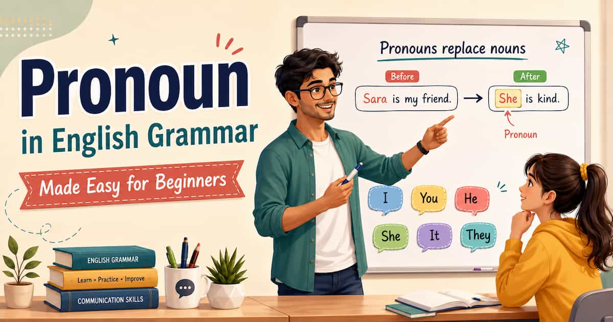 Pronoun in English Grammar made easy for beginners.